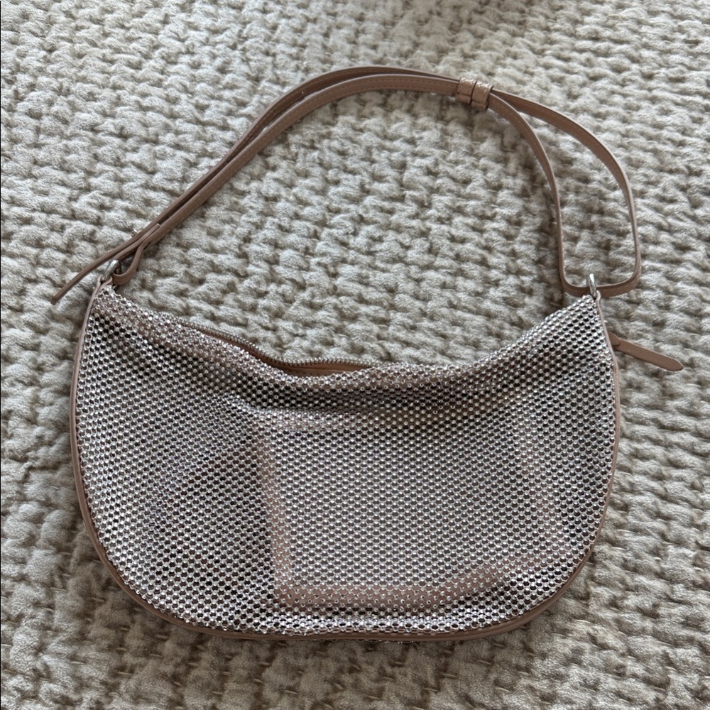 Zara Tan Mesh Shoulder Bag